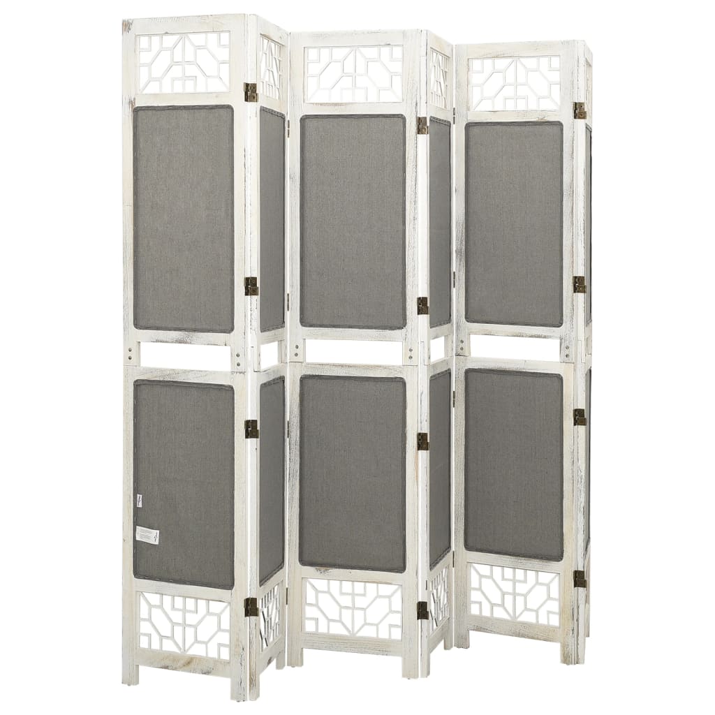 Cloison de séparation 6 panneaux Gris 210x165 cm Tissu - XIOS