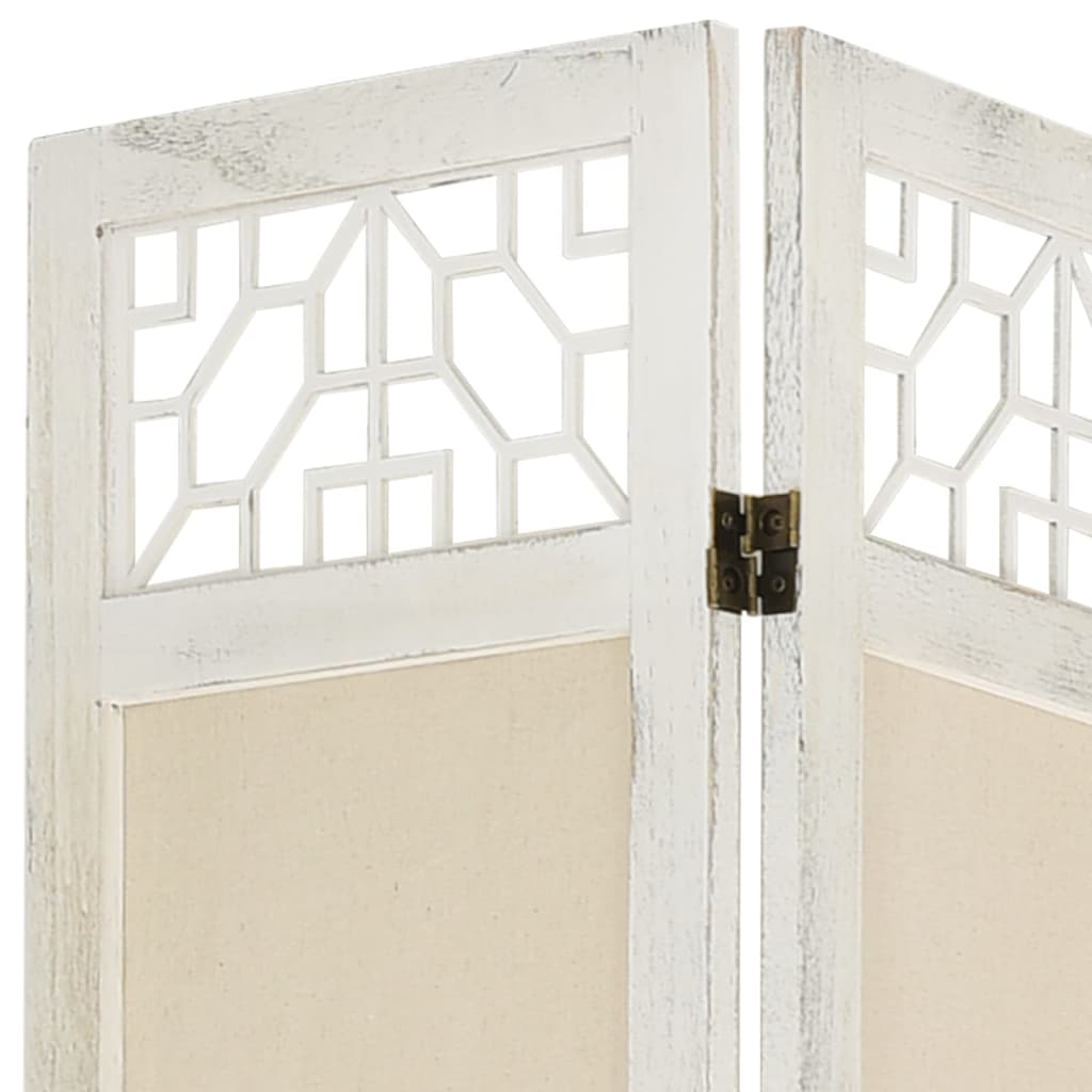 Cloison de séparation 6 panneaux Crème 210x165 cm Tissu - XIOS