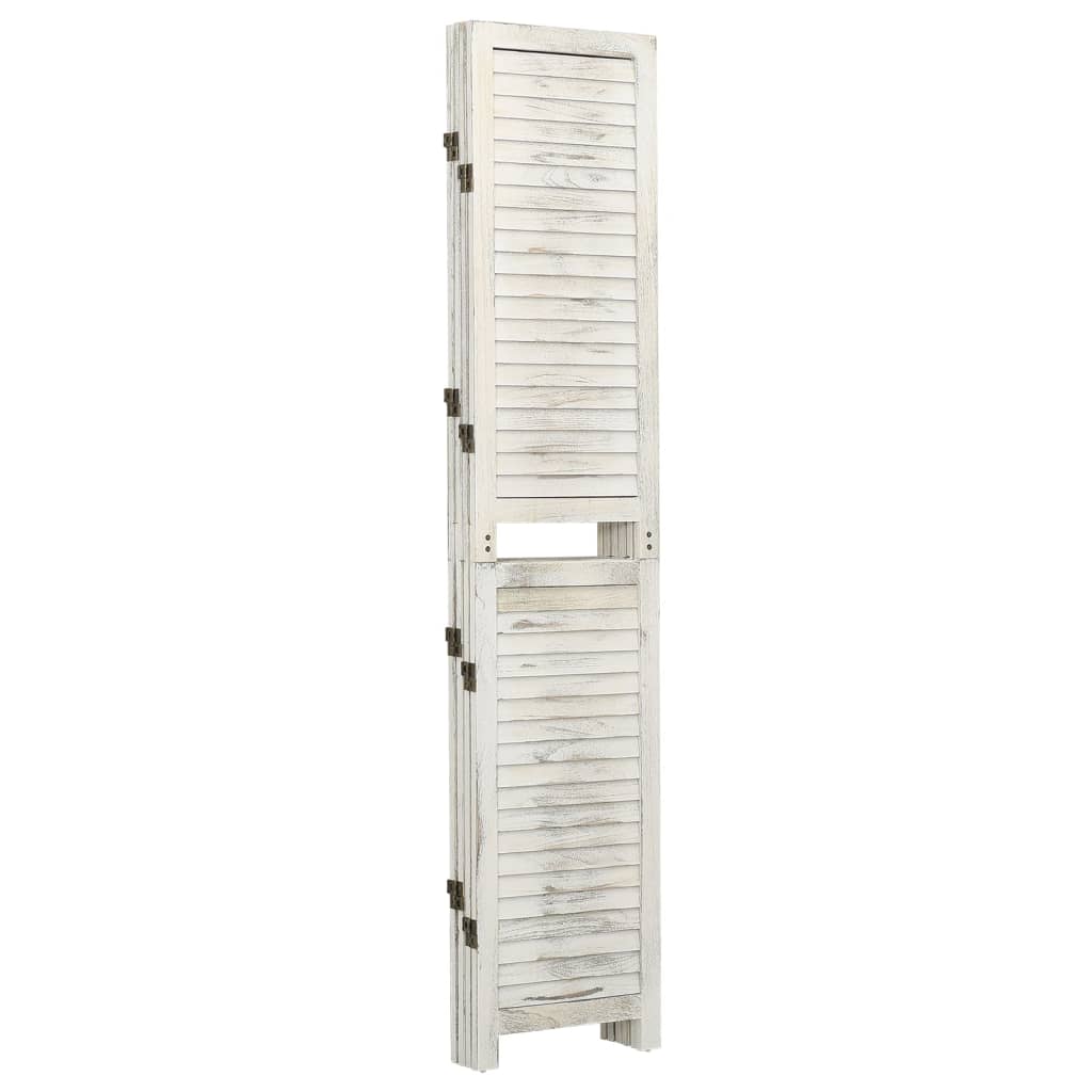 Cloison de séparation 4 panneaux Blanc antique 140x165 cm Bois Séparateurs de pièces vidaXL