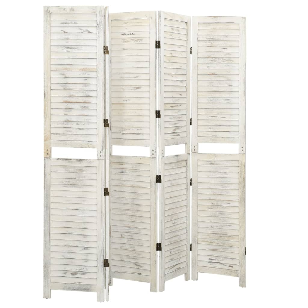 Cloison de séparation 5 panneaux Blanc antique 178,5x166cm Bois - XIOS