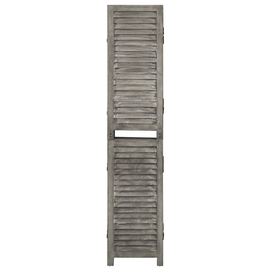 Cloison de séparation 4 panneaux Gris 143x166 cm Bois solide Séparateurs de pièces vidaXL