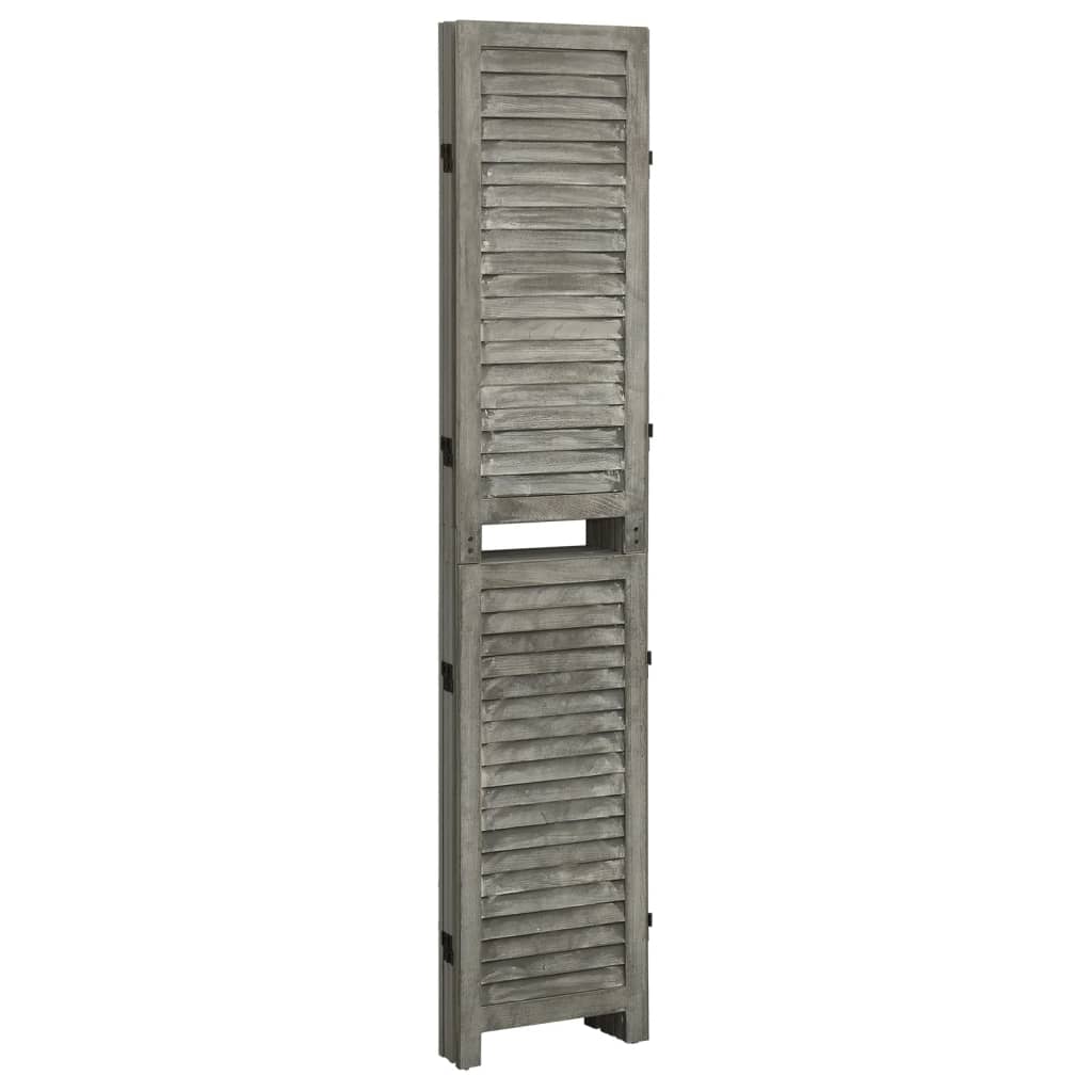 Cloison de séparation 4 panneaux Gris 143x166 cm Bois solide Séparateurs de pièces vidaXL
