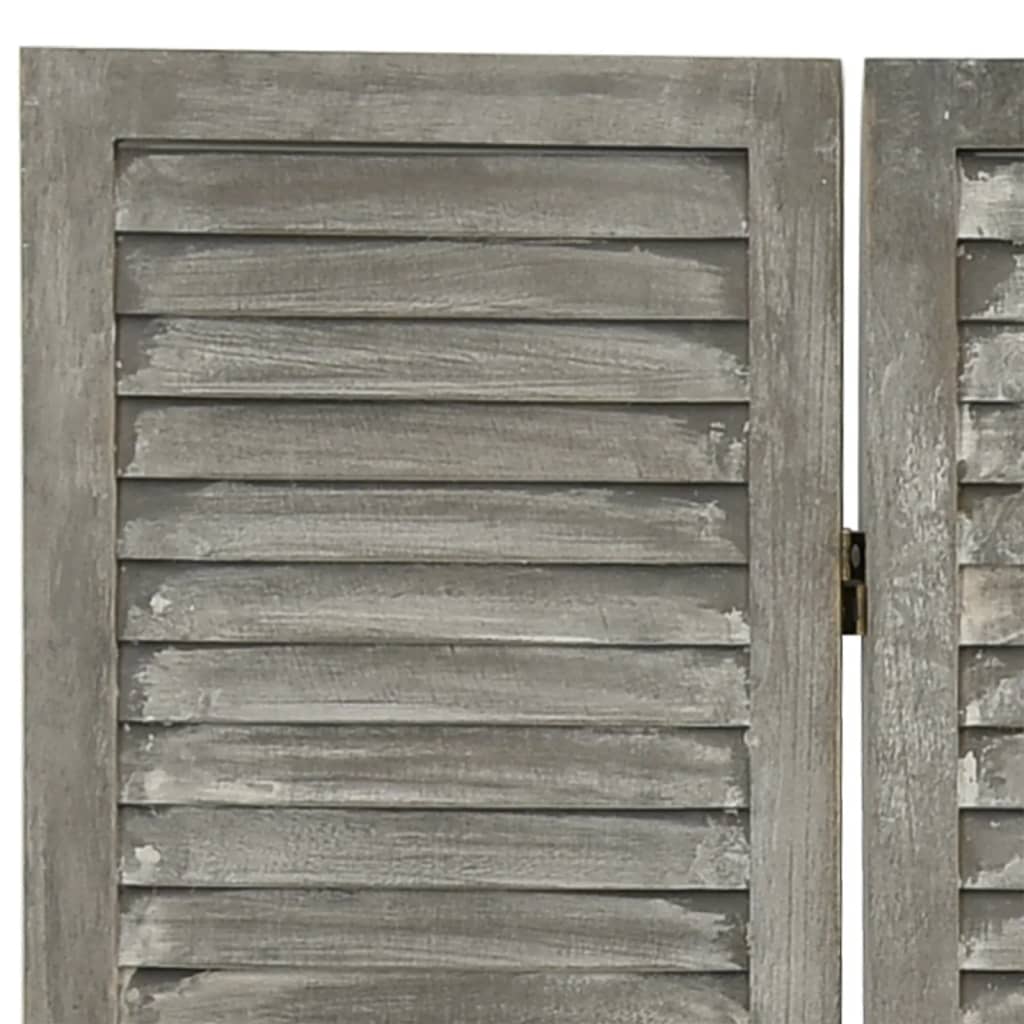 Cloison de séparation 4 panneaux Gris 143x166 cm Bois solide Séparateurs de pièces vidaXL