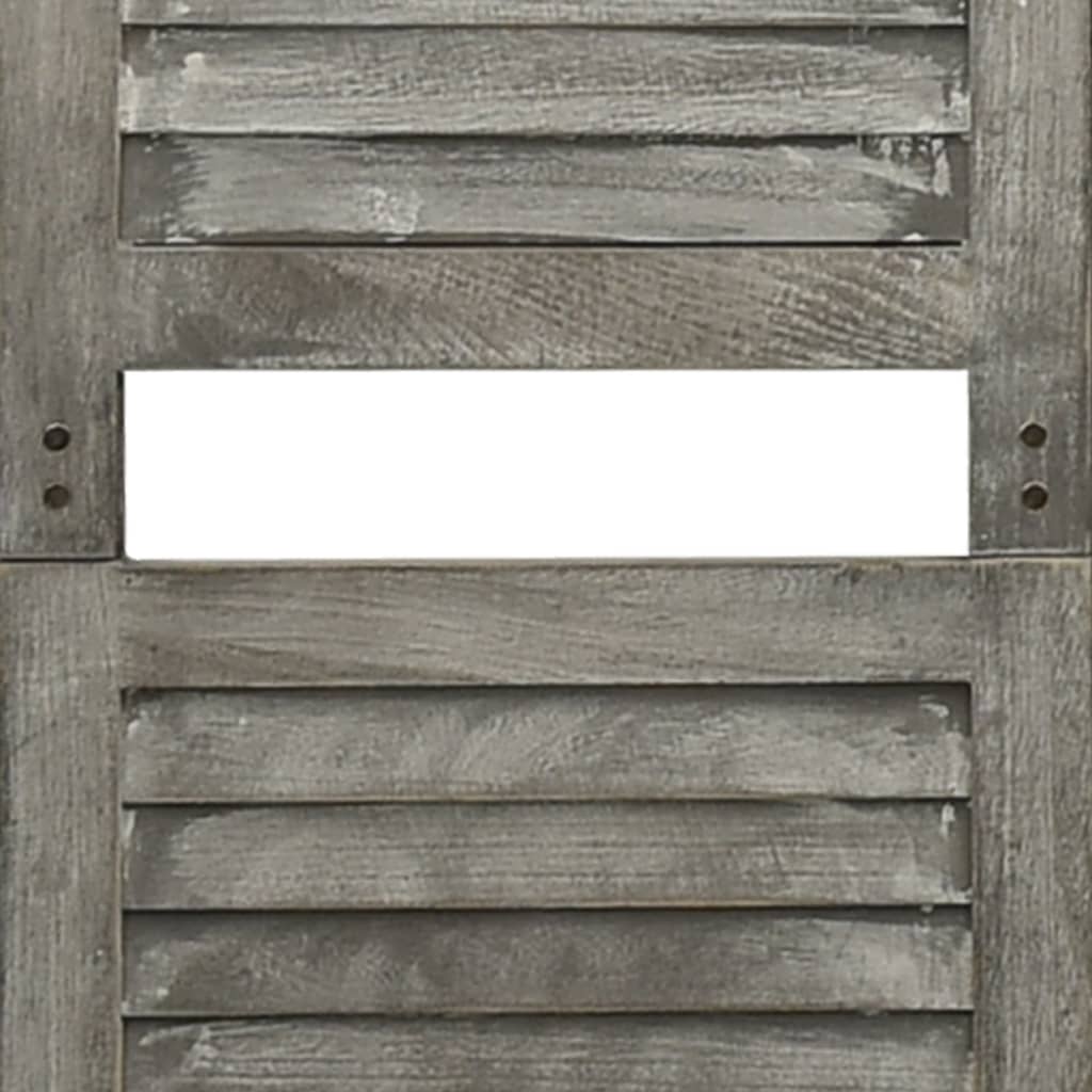 Cloison de séparation 4 panneaux Gris 143x166 cm Bois solide Séparateurs de pièces vidaXL