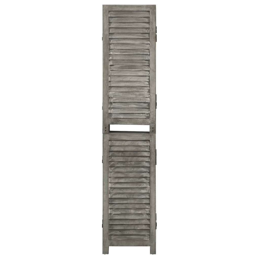 Cloison de séparation 5 panneaux Gris 179x166 cm Bois solide XIOS