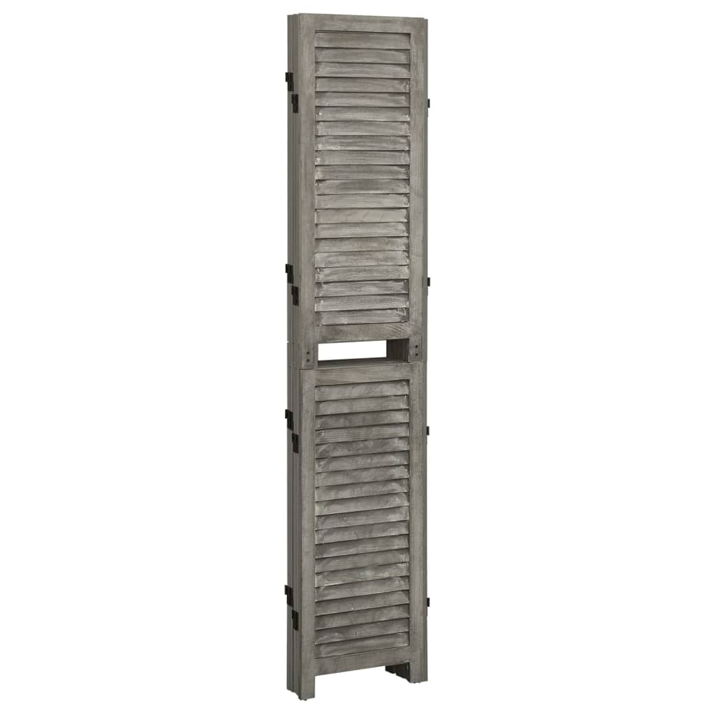 Cloison de séparation 5 panneaux Gris 179x166 cm Bois solide - XIOS