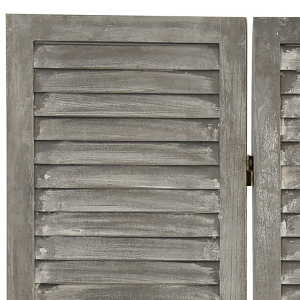 Cloison de séparation 6 panneaux Gris 214x166 cm Bois solide
