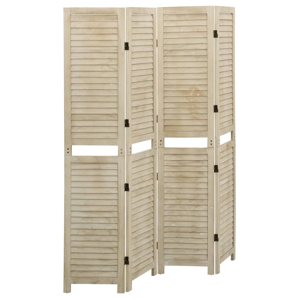 Cloison de séparation 4 panneaux 140x165 cm Bois de Paulownia XIOS