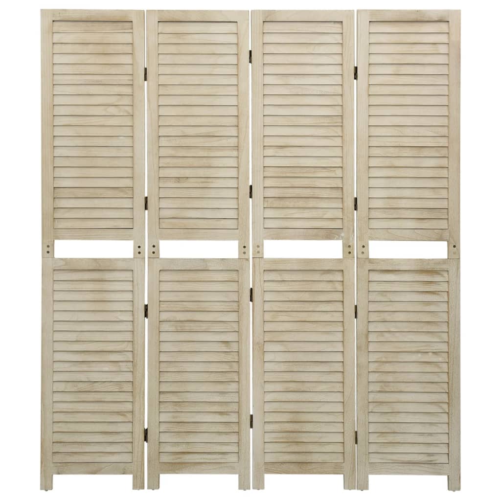 Cloison de séparation 4 panneaux 140x165 cm Bois de Paulownia XIOS