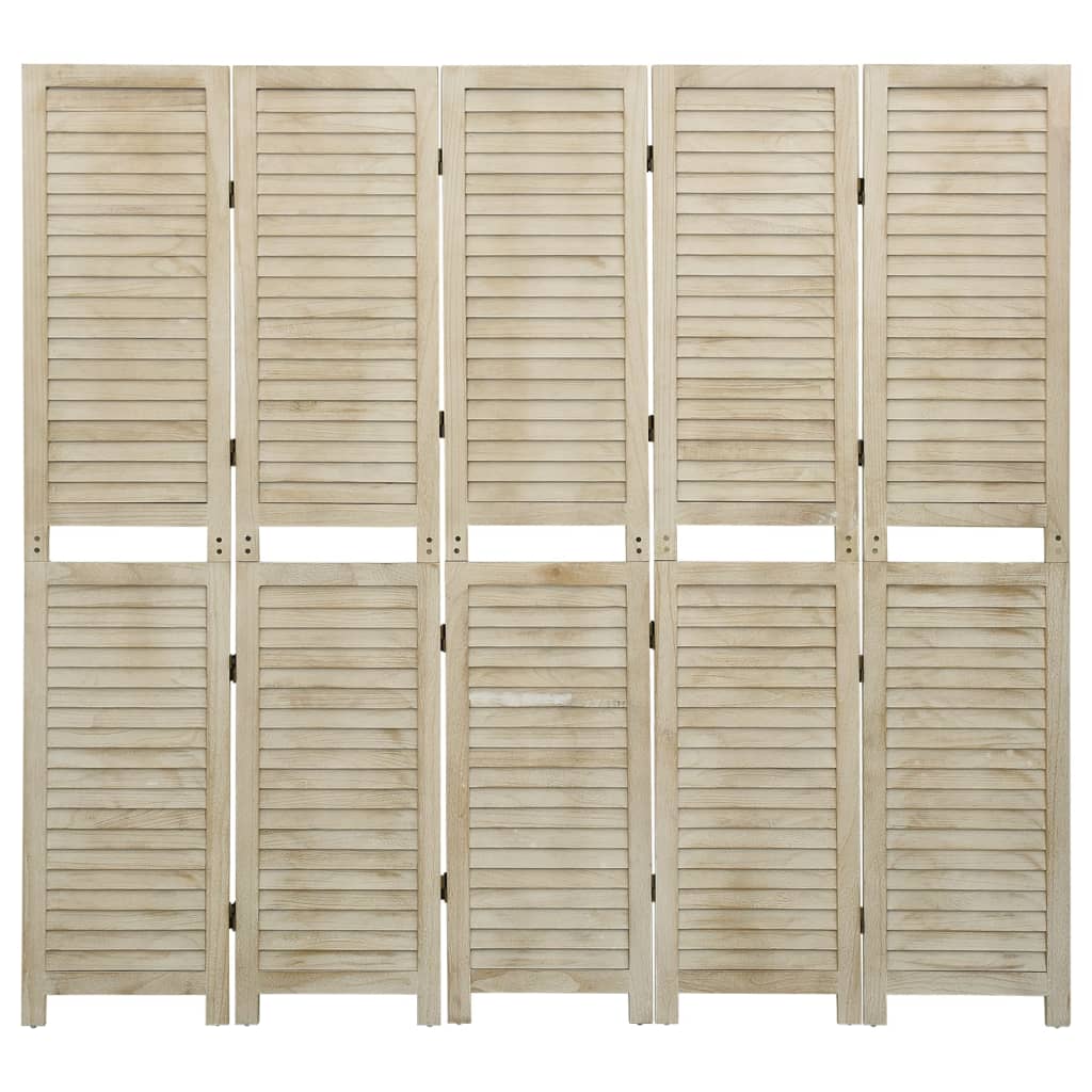 Cloison de séparation 5 panneaux 175x165 cm Bois de Paulownia XIOS