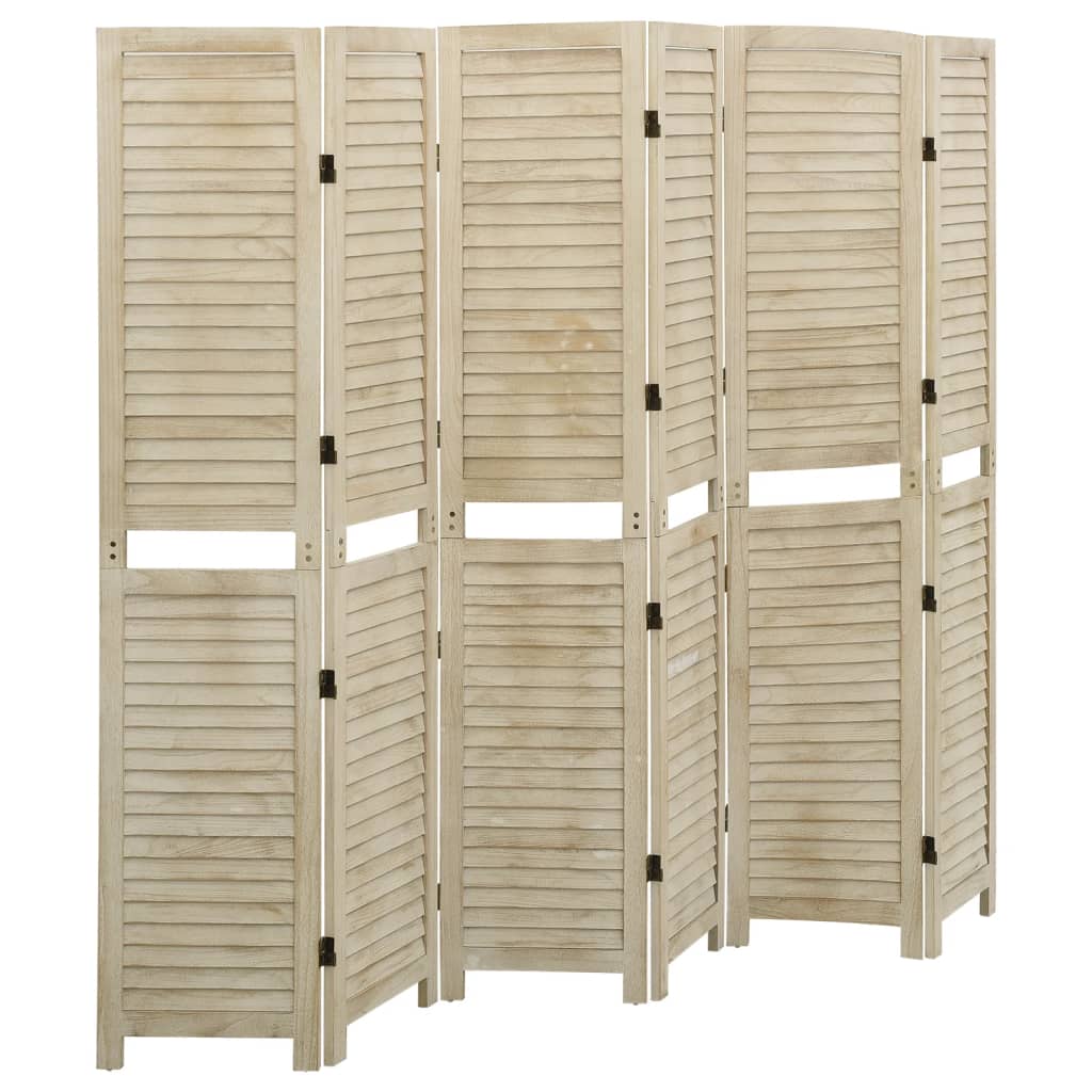 Cloison de séparation 6 panneaux 210x165 cm Bois de Paulownia XIOS