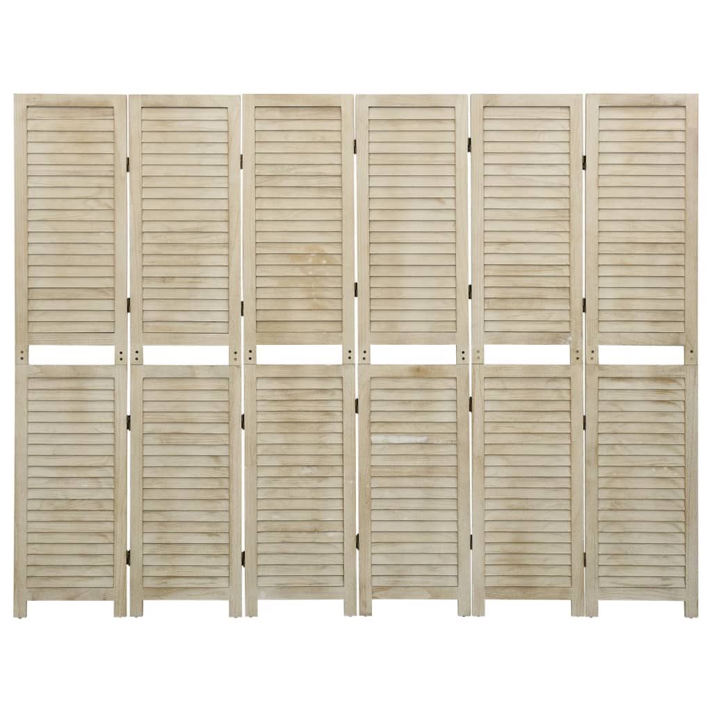 Cloison de séparation 6 panneaux 210x165 cm Bois de Paulownia XIOS