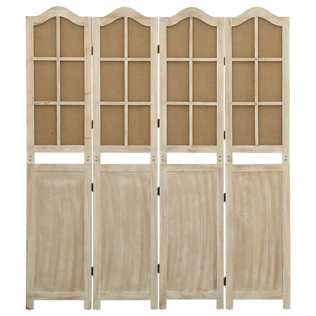 Cloison de séparation 4 panneaux Marron 140x165 cm Tissu XIOS