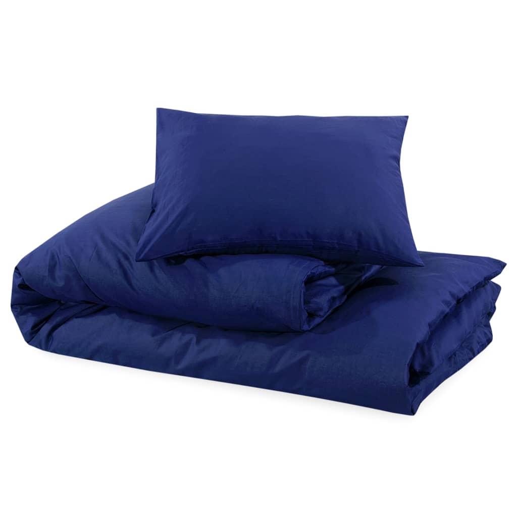 Ensemble de housse de couette Bleu marine 225x220 cm Microfibre Housses de couette vidaXL