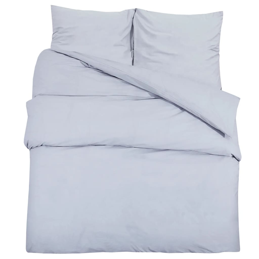 Ensemble de housse de couette Gris 240x220 cm Coton Housses de couette vidaXL