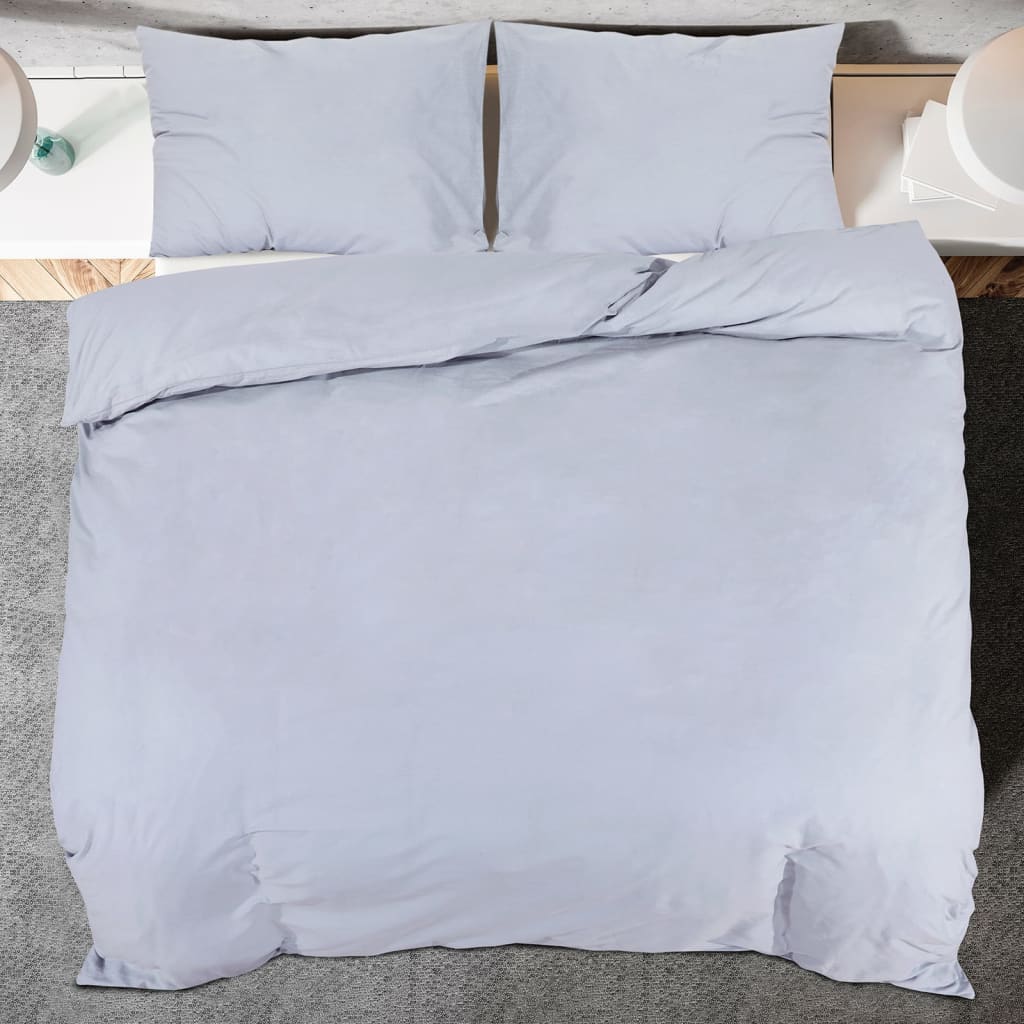Ensemble de housse de couette Gris 240x220 cm Coton Housses de couette vidaXL