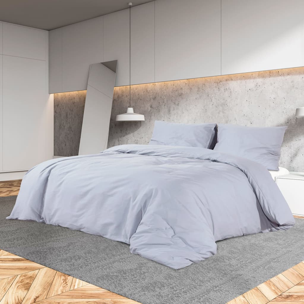 Ensemble de housse de couette Gris 240x220 cm Coton Housses de couette vidaXL