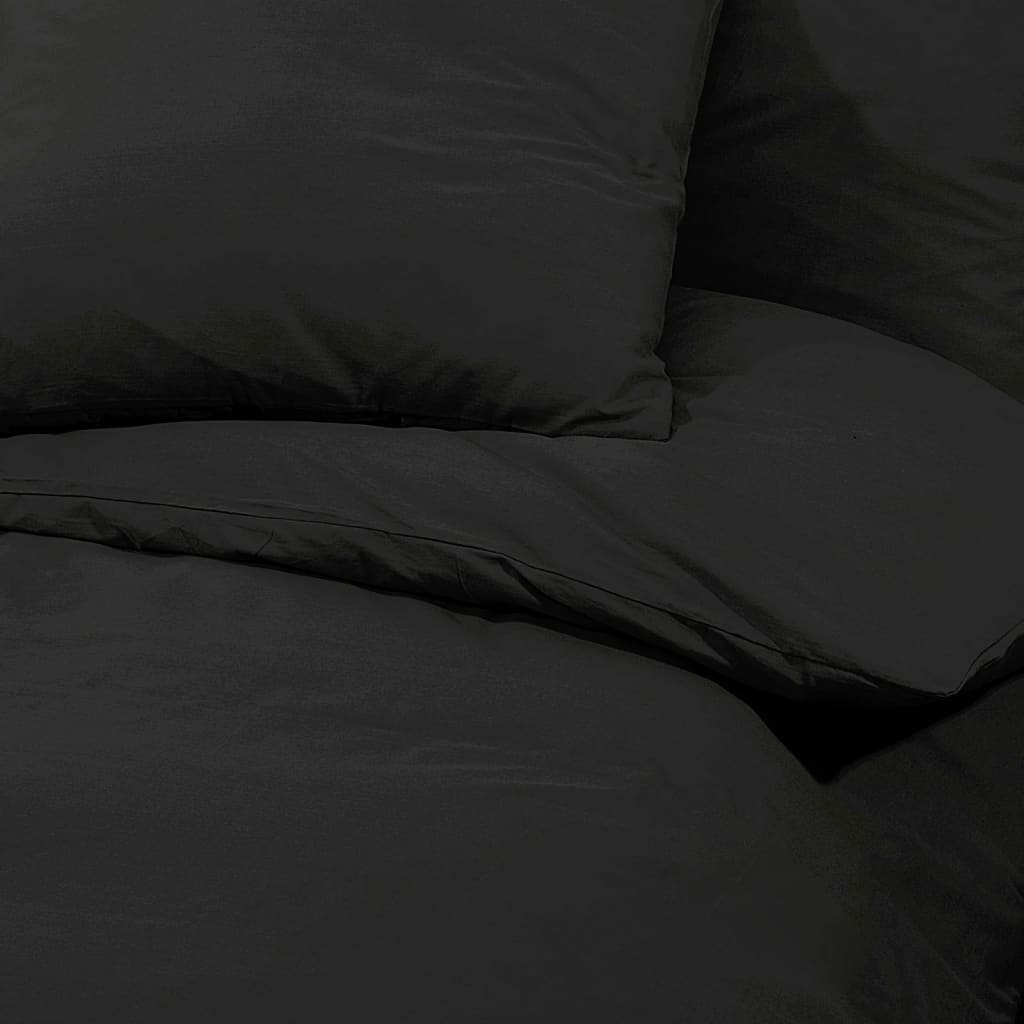 Ensemble de housse de couette Noir 240x220 cm Coton Housses de couette vidaXL   