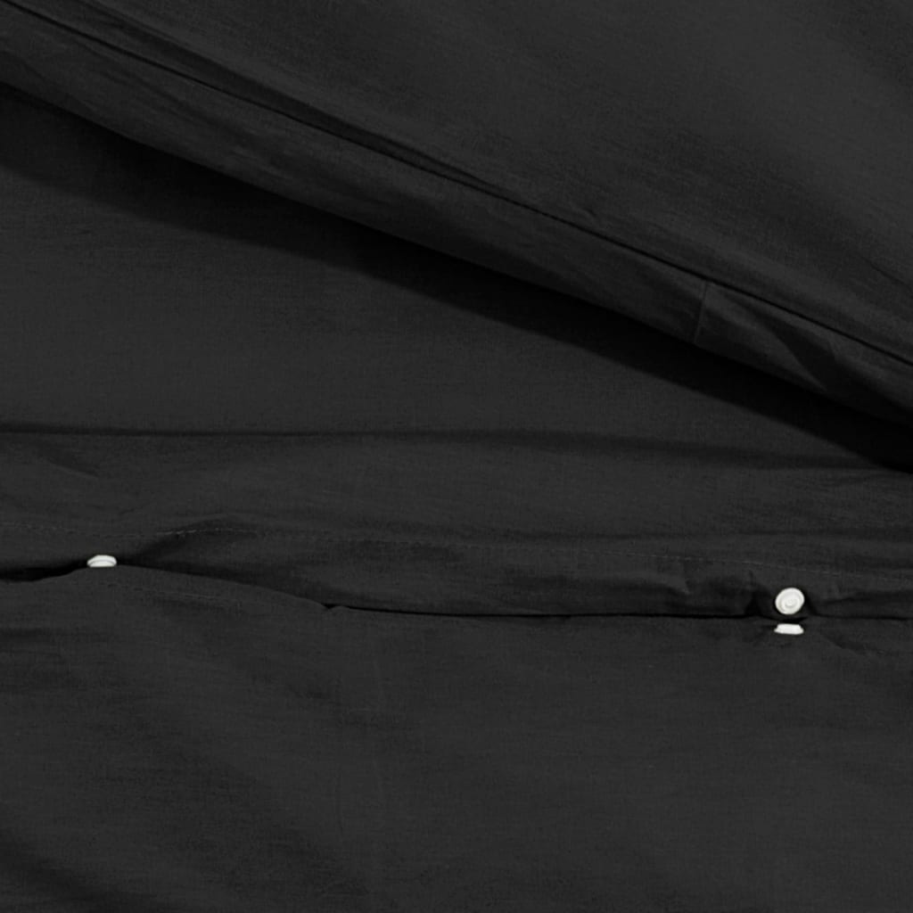 Ensemble de housse de couette Noir 240x220 cm Coton Housses de couette vidaXL   