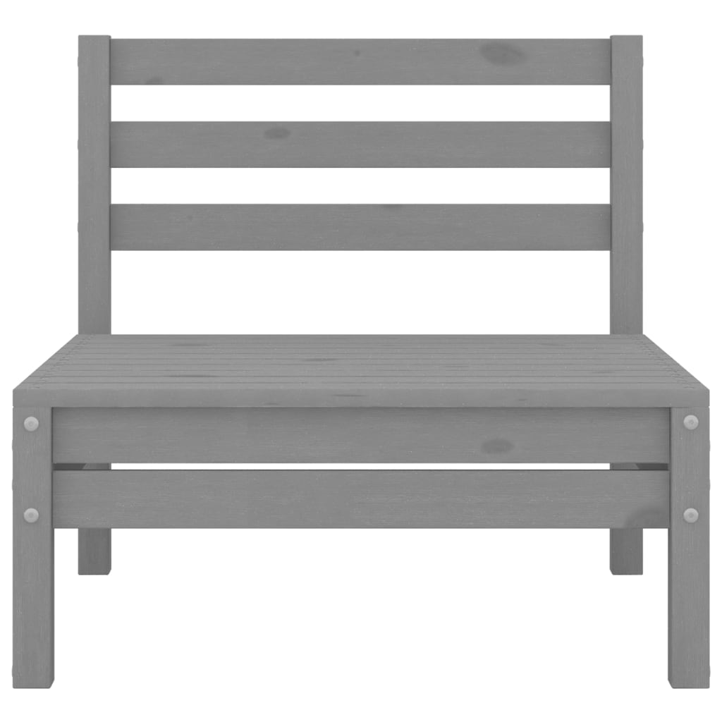 Canapés centraux de jardin 4 pcs Gris Bois de pin massif Éléments pour canapés modulables de jardin vidaXL
