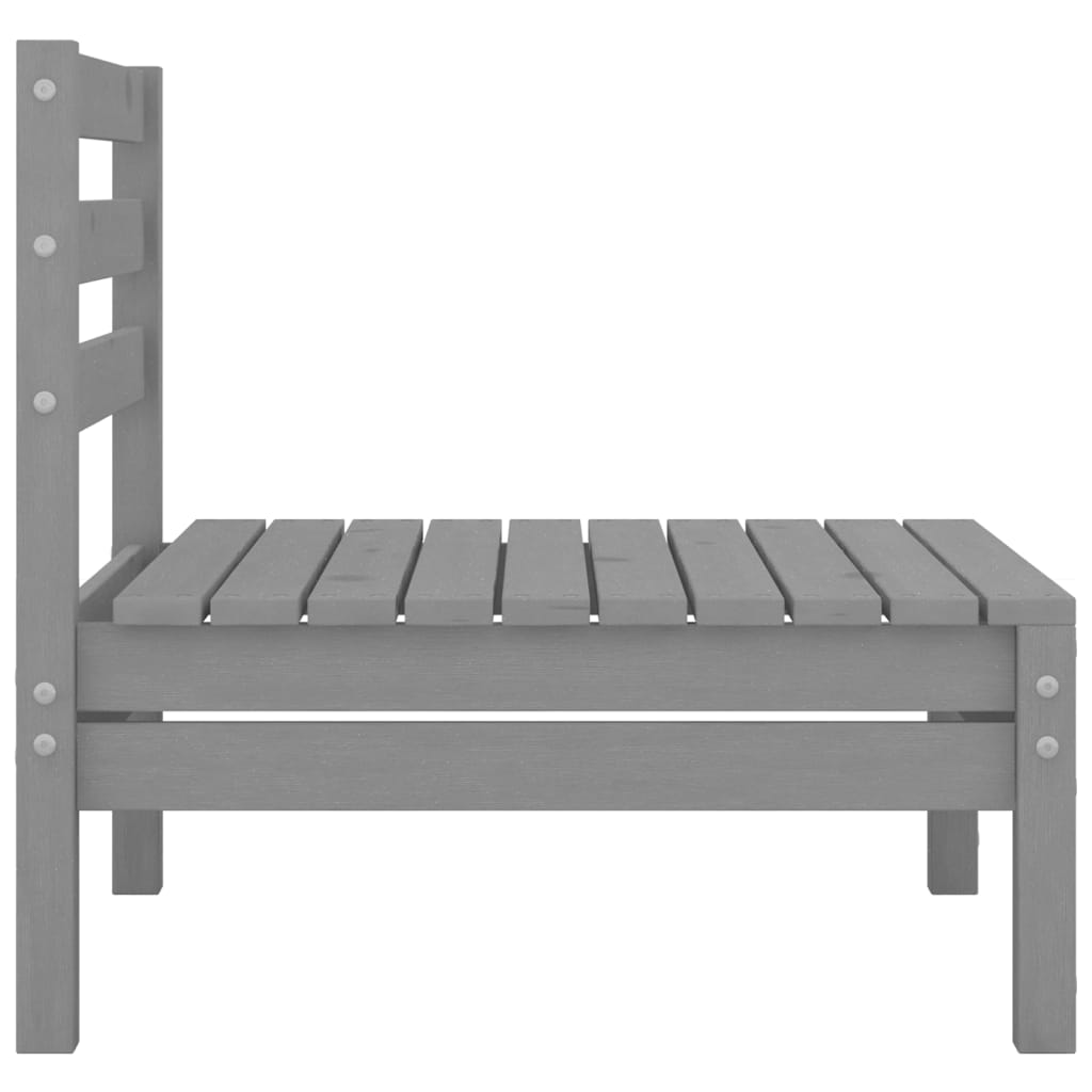 Canapés centraux de jardin 4 pcs Gris Bois de pin massif Éléments pour canapés modulables de jardin vidaXL