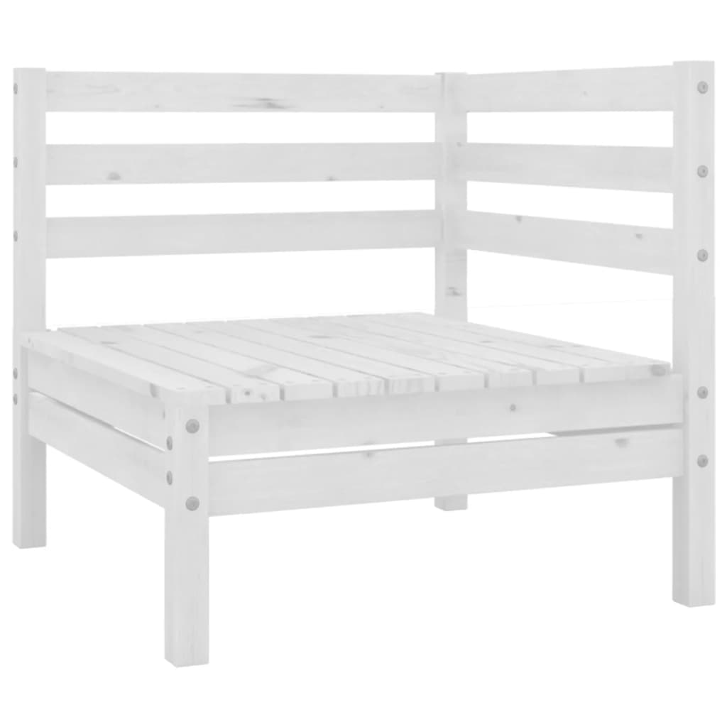 Salon de jardin 3 pcs Bois de pin massif Blanc Salons de jardin vidaXL
