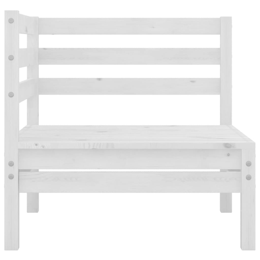 Salon de jardin 3 pcs Bois de pin massif Blanc Salons de jardin vidaXL