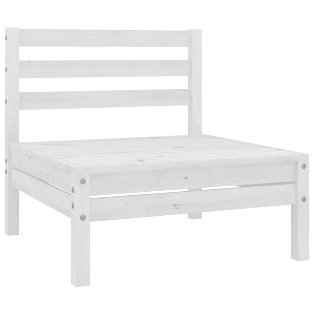 Salon de jardin 3 pcs Bois de pin massif Blanc Salons de jardin vidaXL