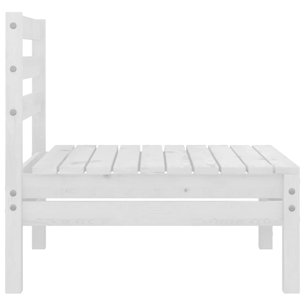 Salon de jardin 3 pcs Bois de pin massif Blanc Salons de jardin vidaXL