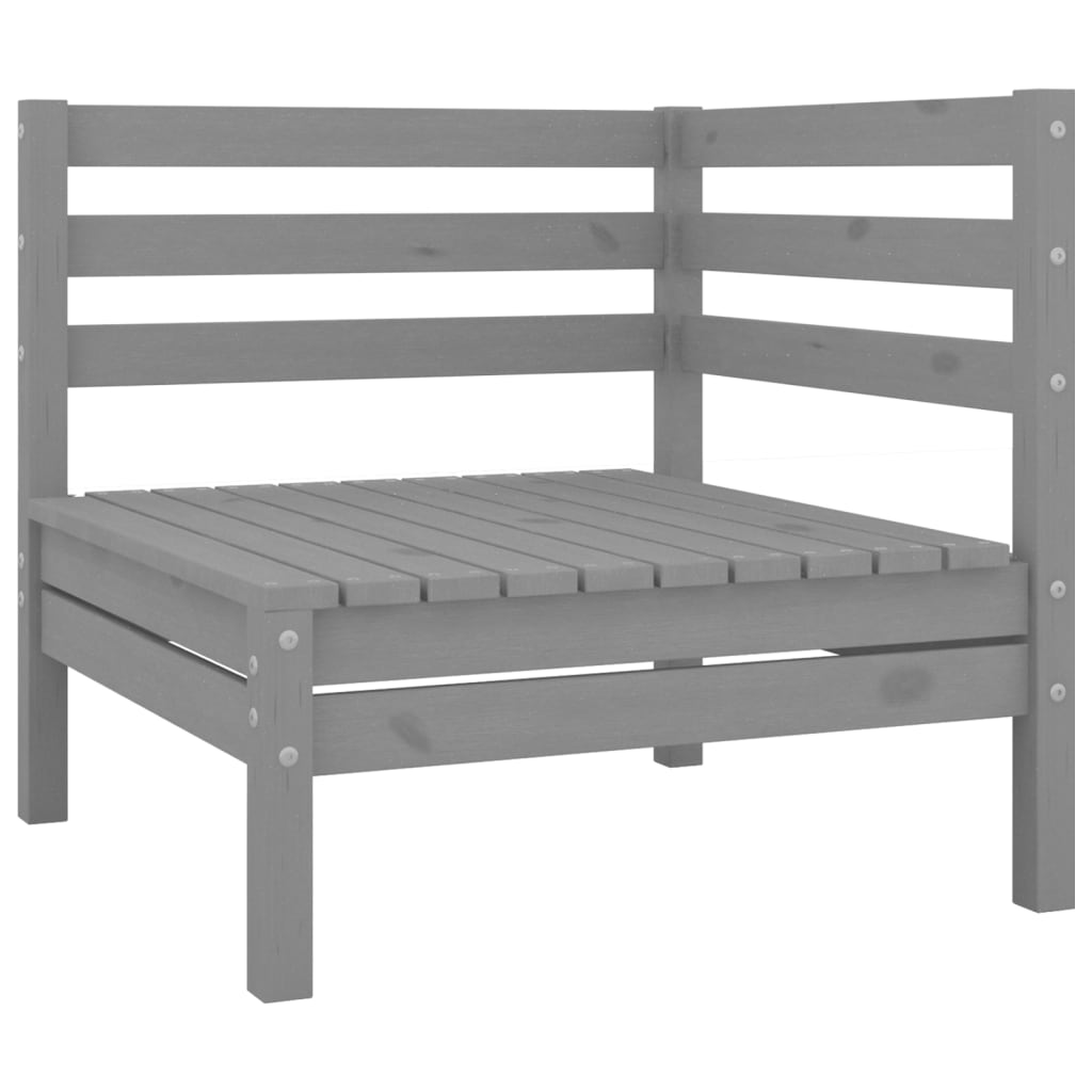 Salon de jardin 3 pcs Bois de pin massif Gris - XIOS