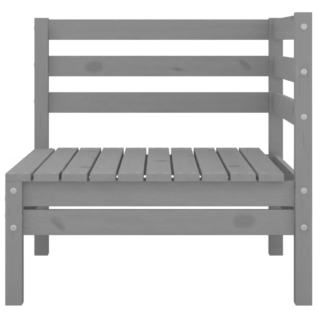 Salon de jardin 3 pcs Bois de pin massif Gris - XIOS