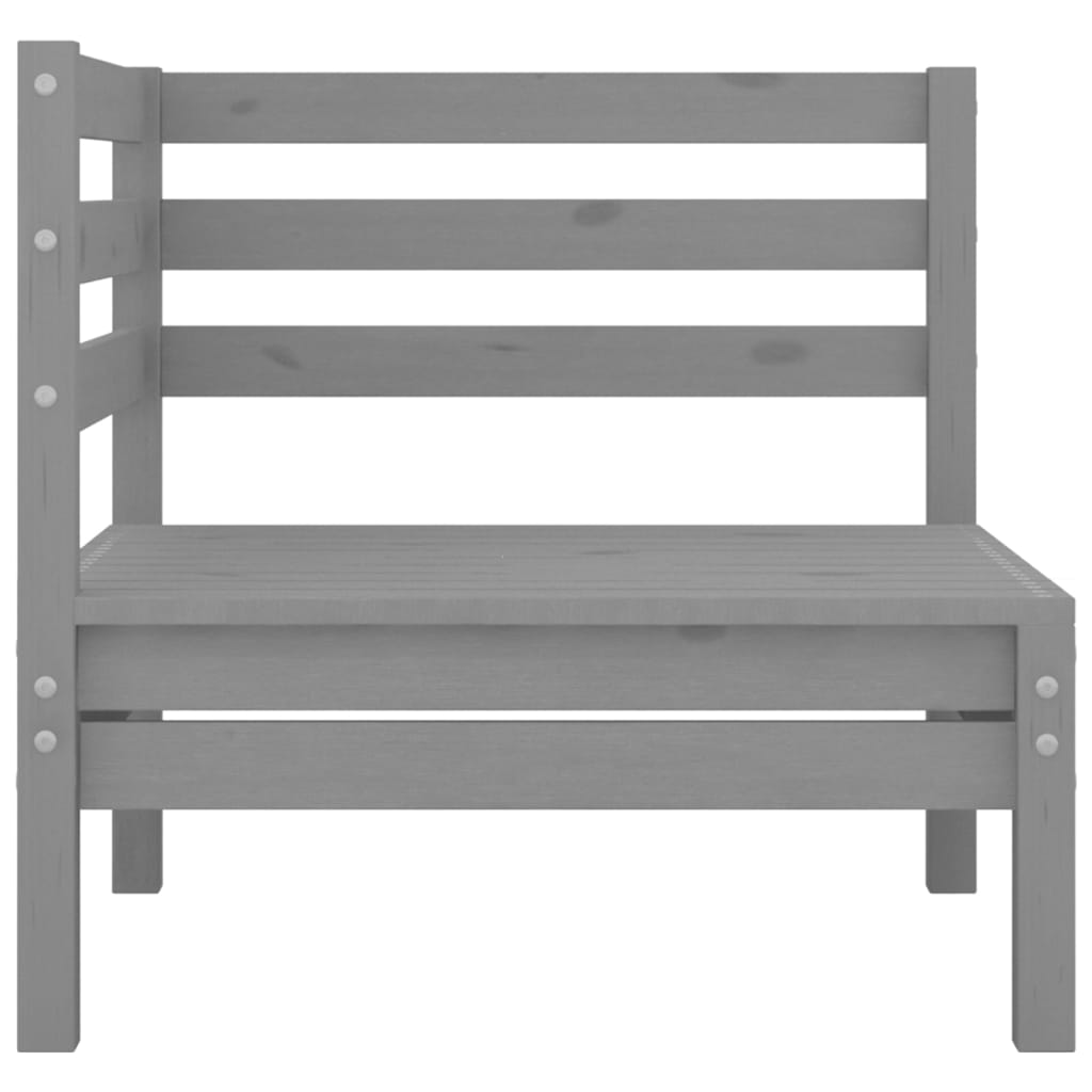 Salon de jardin 4 pcs Bois de pin massif Gris - XIOS