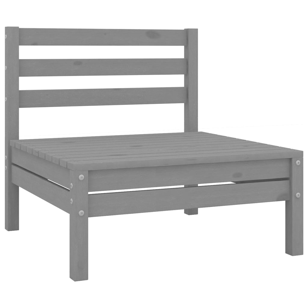 Salon de jardin 4 pcs Bois de pin massif Gris - XIOS