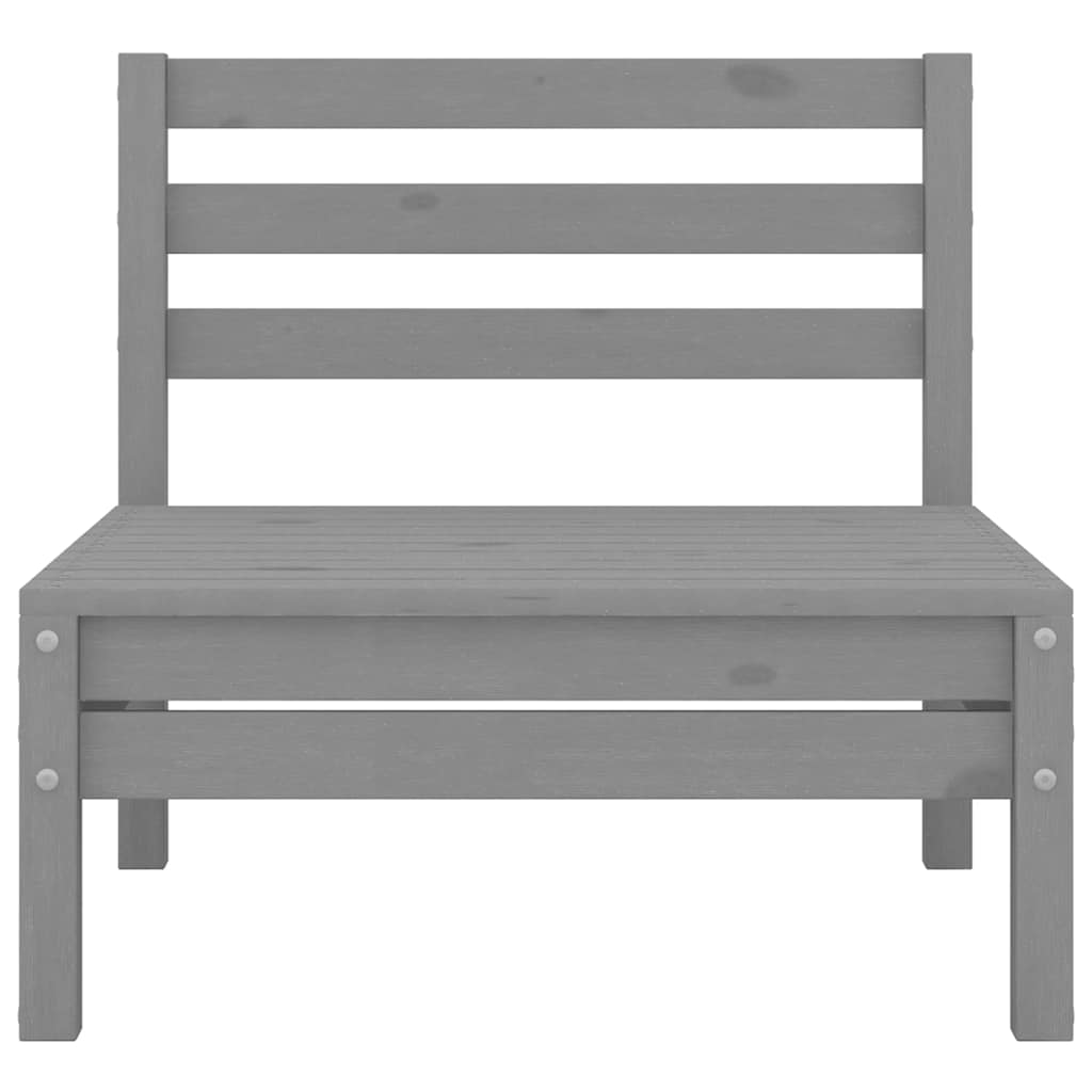 Salon de jardin 4 pcs Bois de pin massif Gris - XIOS