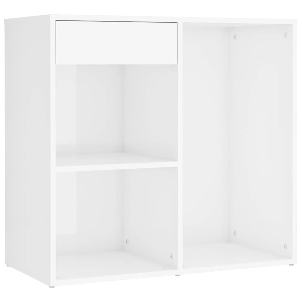 Coiffeuse à LED avec armoire Blanc brillant Bois d'ingénierie - XIOS