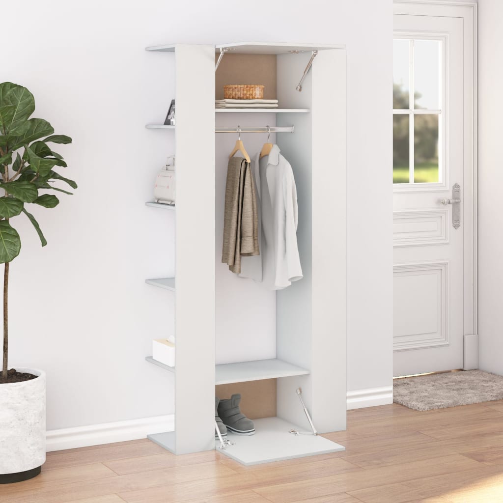 Armoires de couloir 2 pcs blanc Bois d'ingénierie