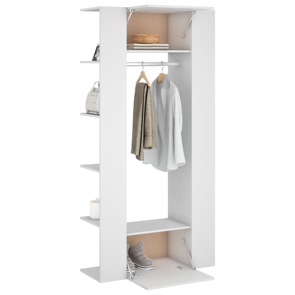 Armoires de couloir 2 pcs blanc Bois d'ingénierie