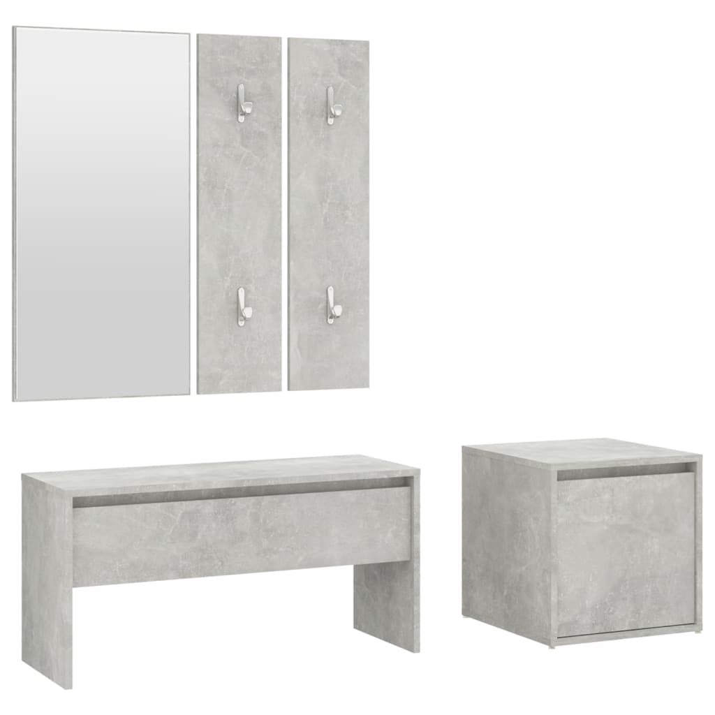 Ensemble de meubles de couloir Gris béton Bois d'ingénierie - XIOS
