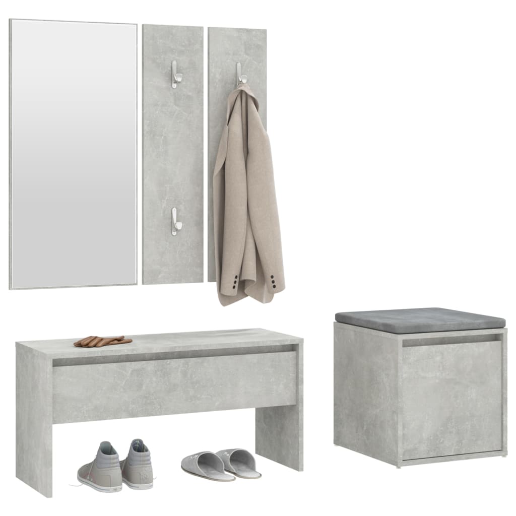 Ensemble de meubles de couloir Gris béton Bois d'ingénierie - XIOS