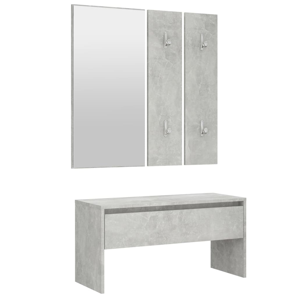 Ensemble de meubles de couloir Gris béton Bois d'ingénierie - XIOS