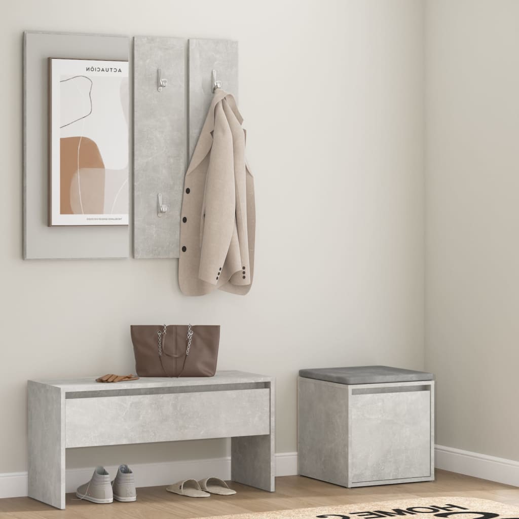 Ensemble de meubles de couloir Gris béton Bois d'ingénierie - XIOS