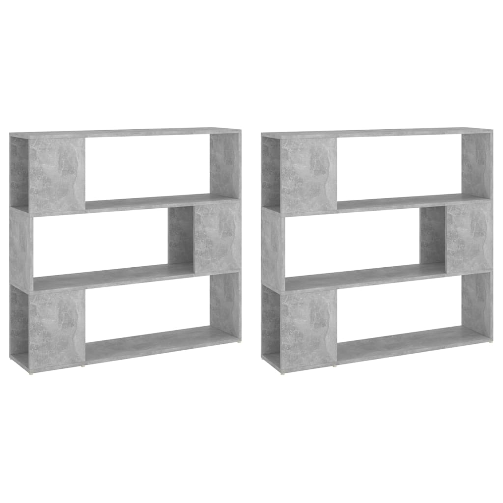 Bibliothèque/Séparateur de pièce Gris béton 100x24x188 cm