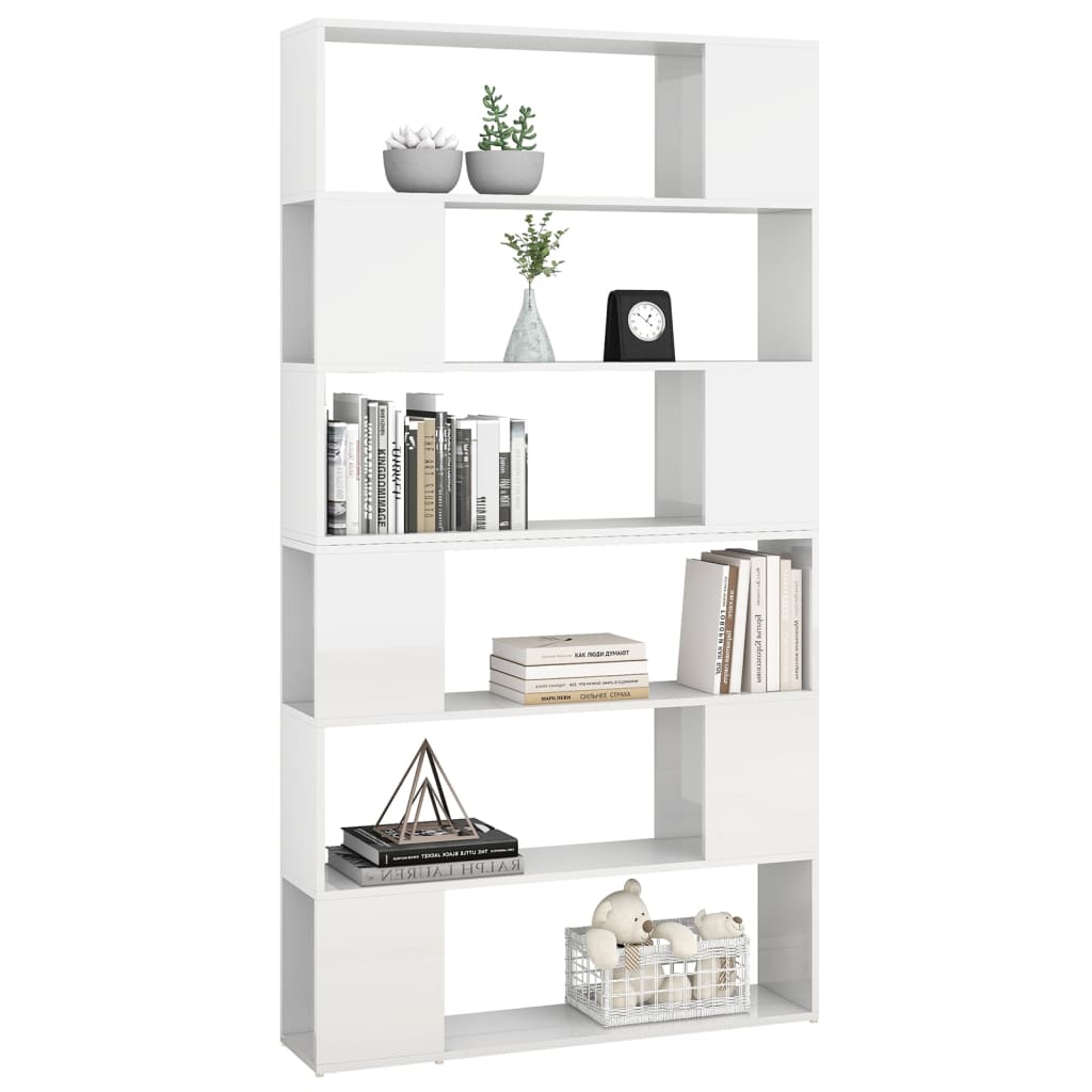 Bibliothèque/Séparateur de pièce Blanc brillant 100x24x188 cm - XIOS