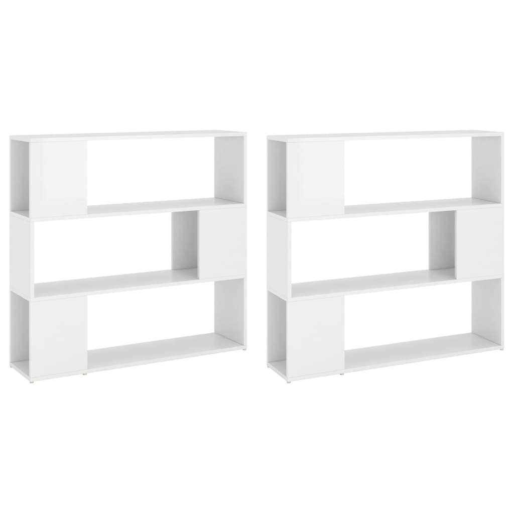 Bibliothèque/Séparateur de pièce Blanc brillant 100x24x188 cm - XIOS