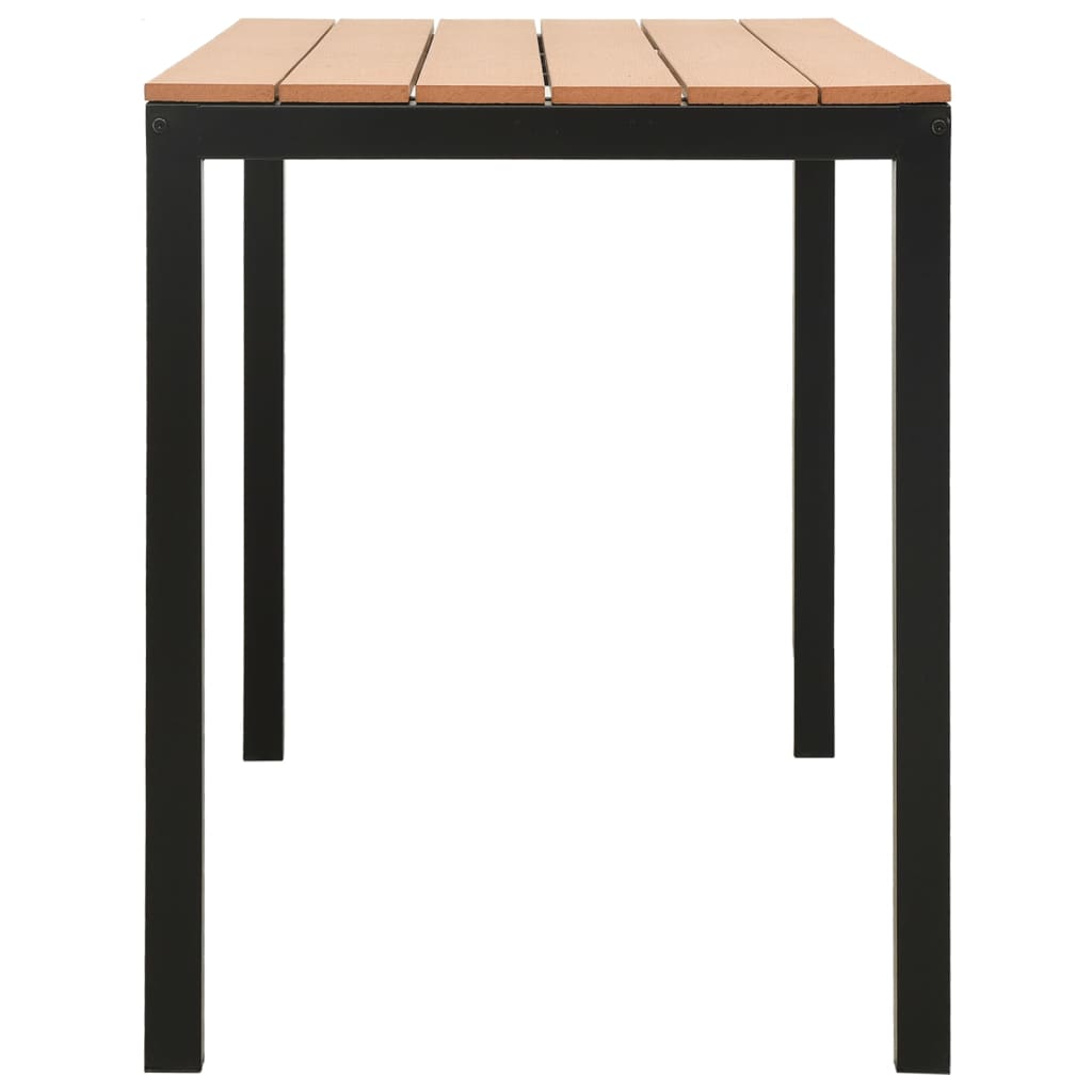Ensemble à manger de jardin 3 pcs acier et WPC marron et noir