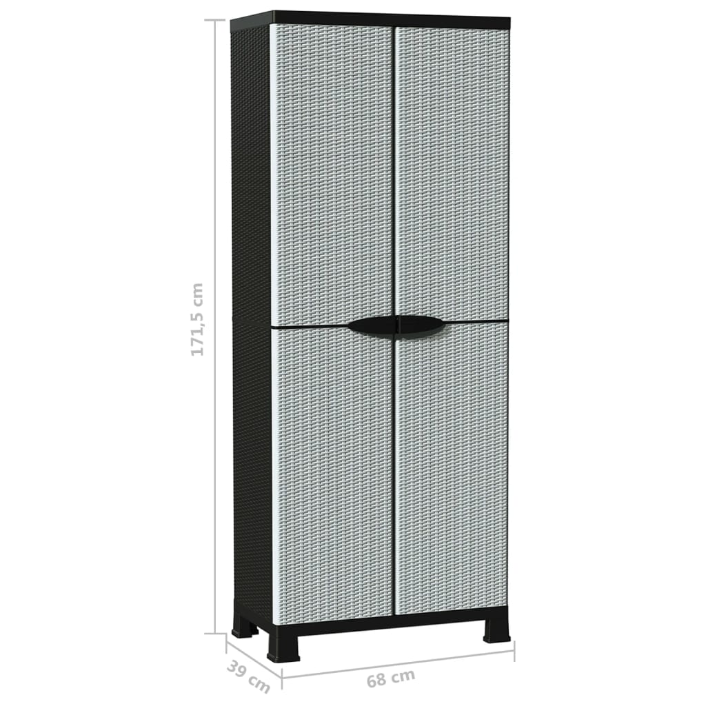 Armoire en plastique 68x39x171,5 cm Design de rotin