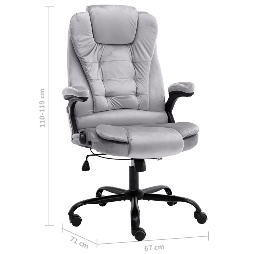 Chaise de bureau Gris clair Velours - XIOS