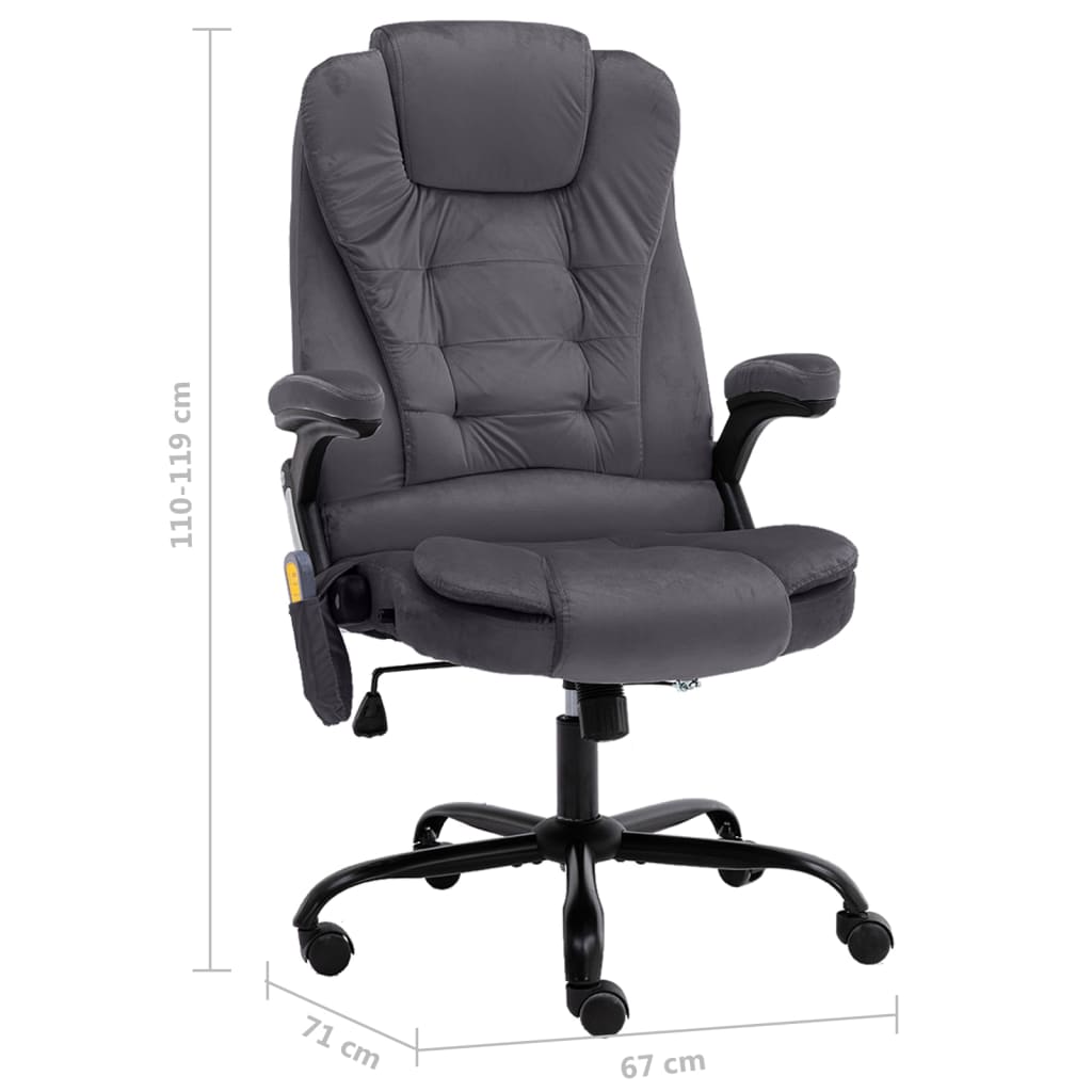 Chaise de bureau de massage Gris foncé Velours - XIOS
