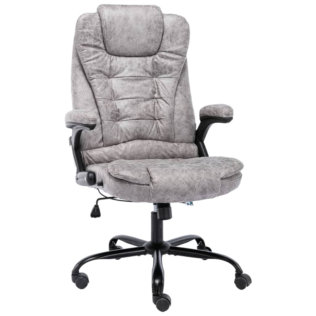Chaise de bureau gris clair similicuir daim - XIOS