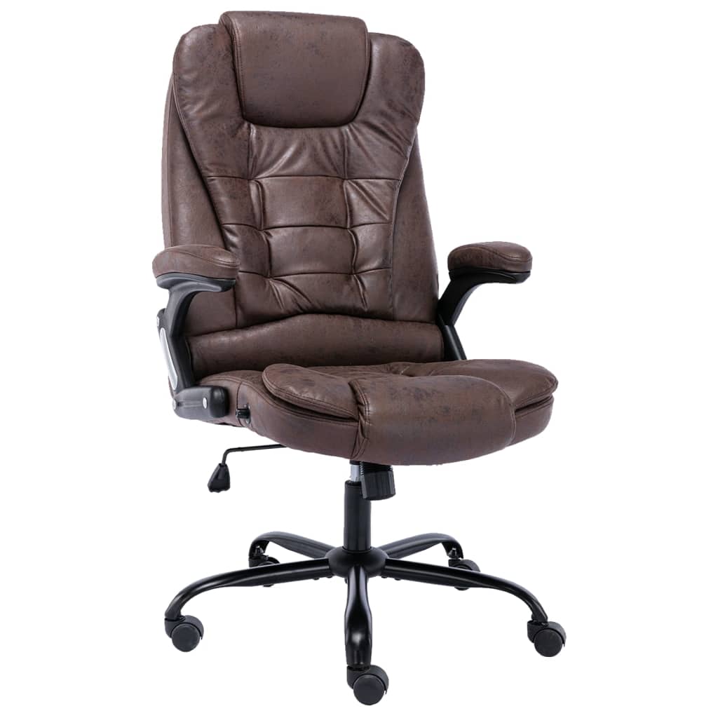 Chaise de bureau marron foncé similicuir daim Chaises de bureau vidaXL